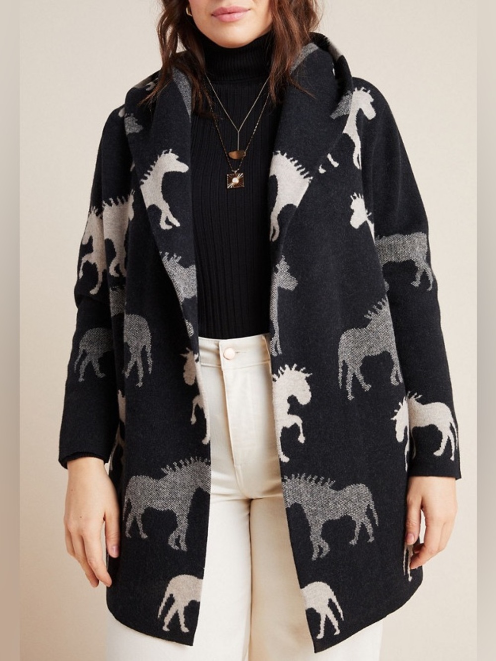 Anthropologie Field & Flower Sedona Wool sweater coat size Medium - Picture 7 of 11